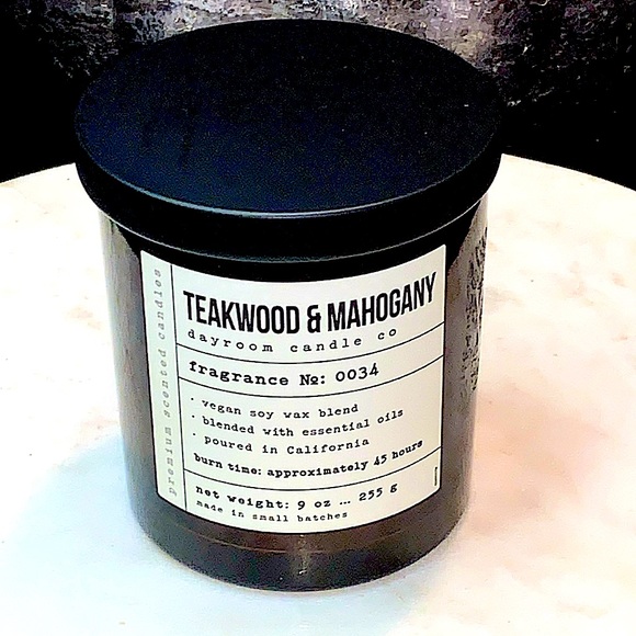 LEOBEN CO CANDLE TEAKWOOD & MAHOGANY NO 0034 1 WICK 9 oz NEW - Picture 2 of 3